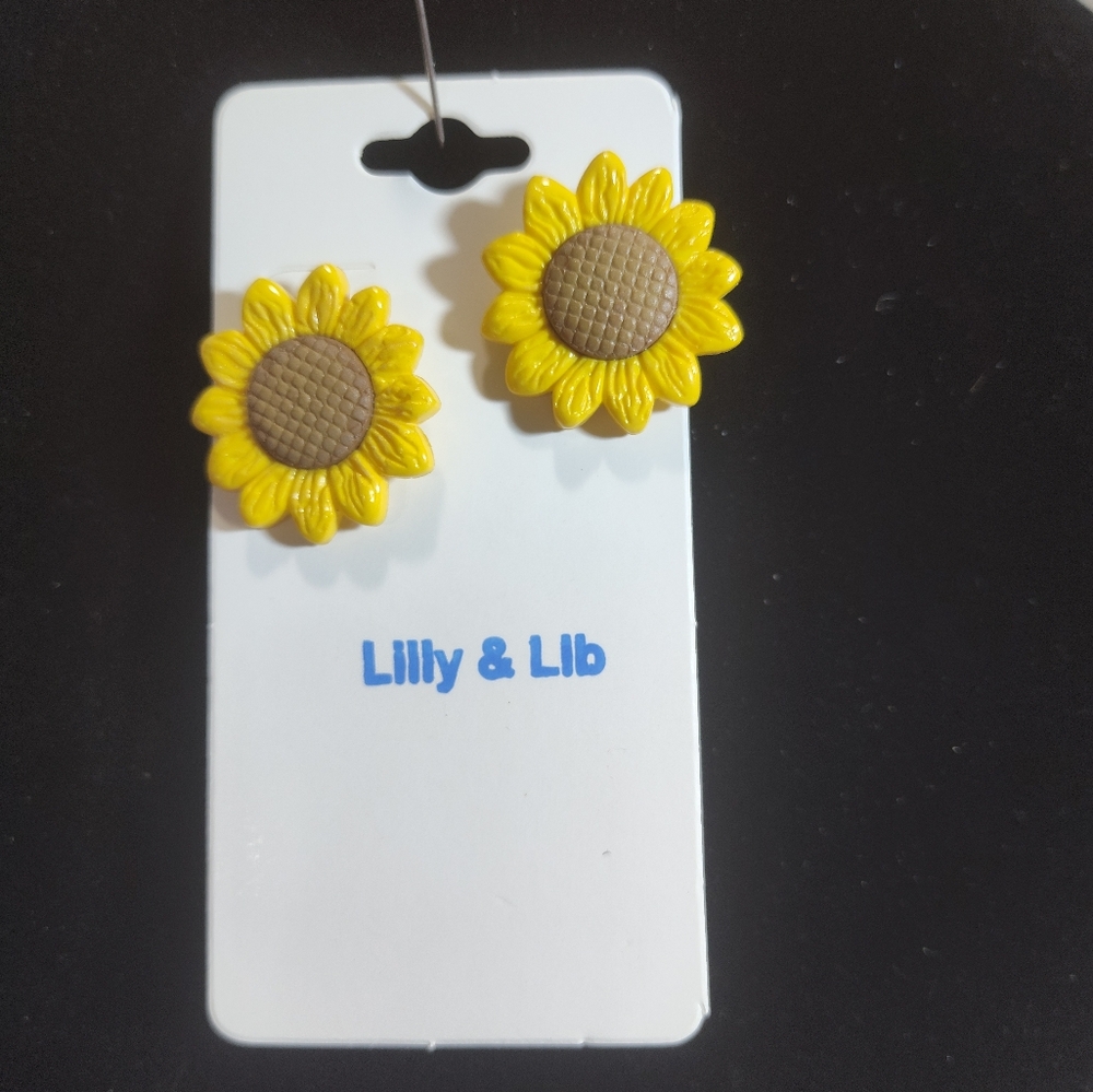 Yellow Sunflower Earrings